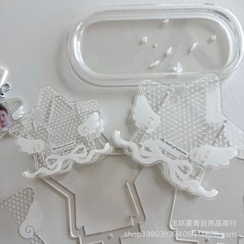Sweet and Good-Looking Star Wings Transparent and Clear Pen Holder Acrylic Desktop Storage Makeup Holder Student Stationery Holder