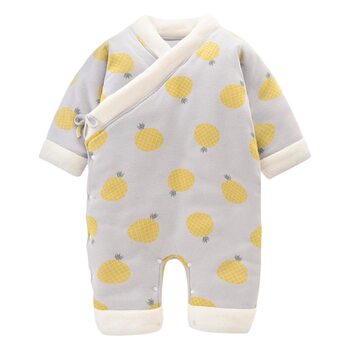 Baby Jumpsuit Winter Thickened Cotton Clothing for Newborns, Pure Cotton Warm Clothes with Chinese Style Hanfu Ethnic Design
