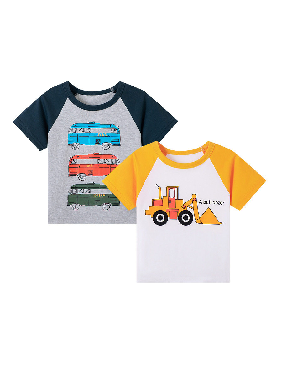 New Summer Kids' Short-sleeve T-shirt, Cartoon Baby Top, Cotton Crewneck Boys' T-shirt