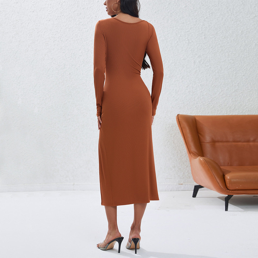 Womens Irregular Hollow Out Bodycon Dress Solid Color Asymmetrical Shoulder Fashionable Elegant Style Perfect for