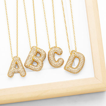 Jewelry New 26 English letter necklace female inlaid zircon niche temperament clavicle chain nkb798