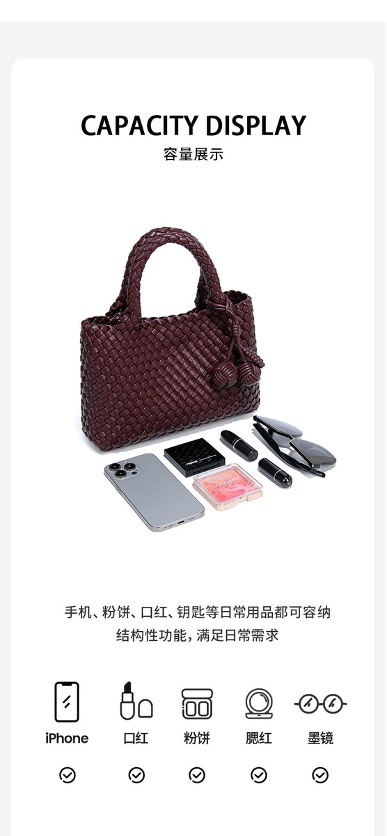 Túi xách tay nữ da PU dáng tote nhỏ đeo chéo — B2405 # màu bạc, B2405 # màu đen, B2405 # màu nâu, B2405 # Màu tím khoai môn