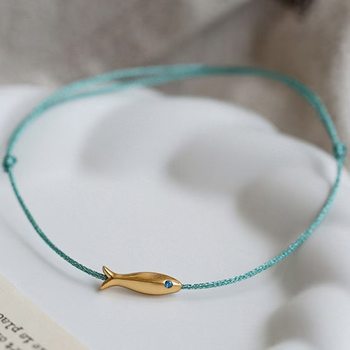 Copper Alloy Koi Simple Bracelet Anklet Fashionable Braided Adjustable Size