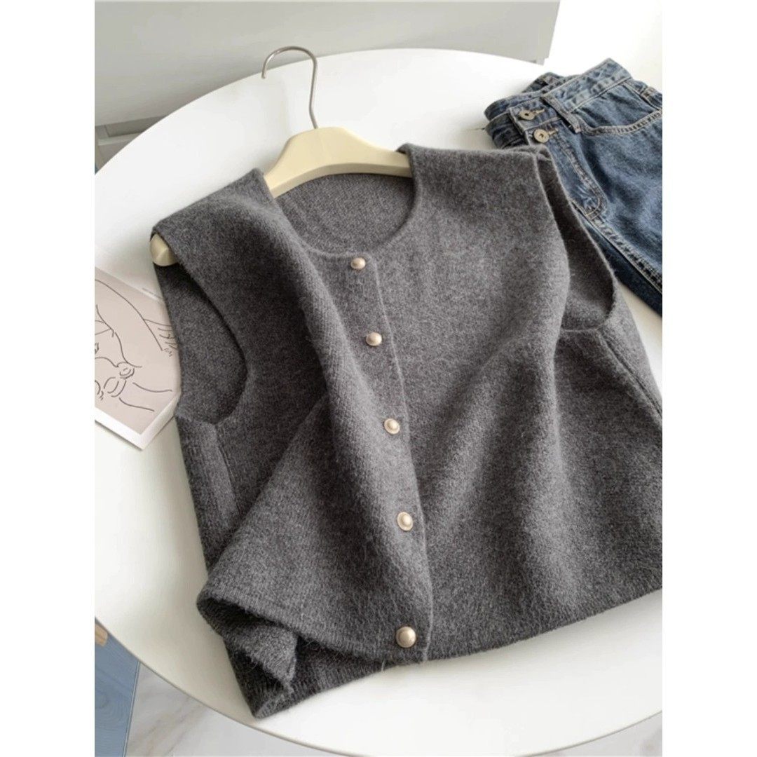 1681 Vest Loose Large Size Knitwear Versatile Pullover Fashion New Thin Base Casual