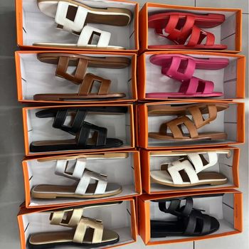 Plus Size 43 Export Export Cross-Border Flip-Flops Sandals for Women Summer Outer Wear Flats-Soled Flip-Flops Thai Seaside Travel Beach Shoes