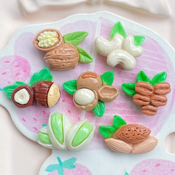 Simulation of food and play nuts walnut pistachio resin accessories cream glue mobile phone case hairpin key chain accessories materials
