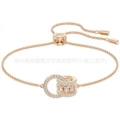 Rose gold double ring transfer bead bracelet