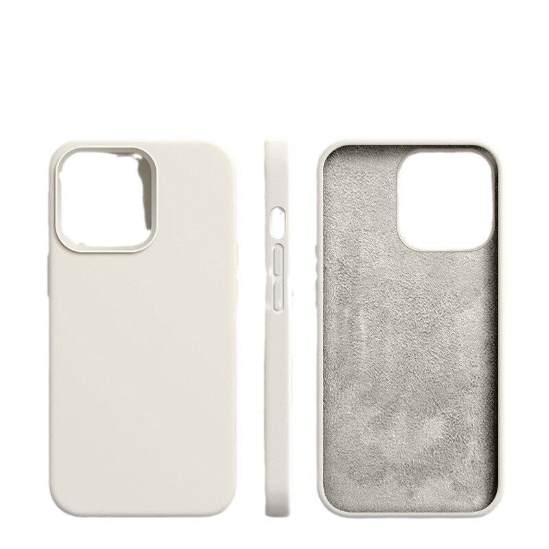 Suitable for Iphone17 Large Hole Solid Silicone Mobile Phone Case Apple 16 Simple Pure Color 15 Anti-Fall 14 Protective Cover 13