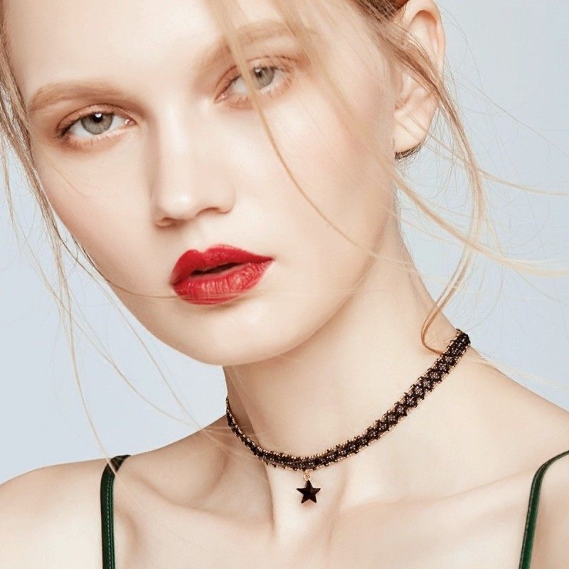 South Korea Black Sexy Collarbone Chain Simple Short Star Pendant Necklace Choker Collar Neck Band Neck Chain for Women