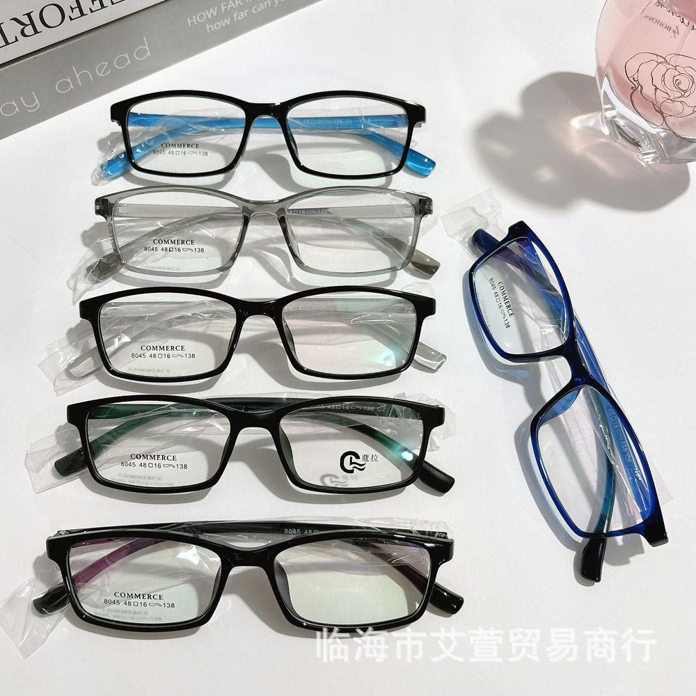 Multi-color tr frame student transparent Guofeng glasses frame ultra light frame anti-blue goggles flat lens wholesale