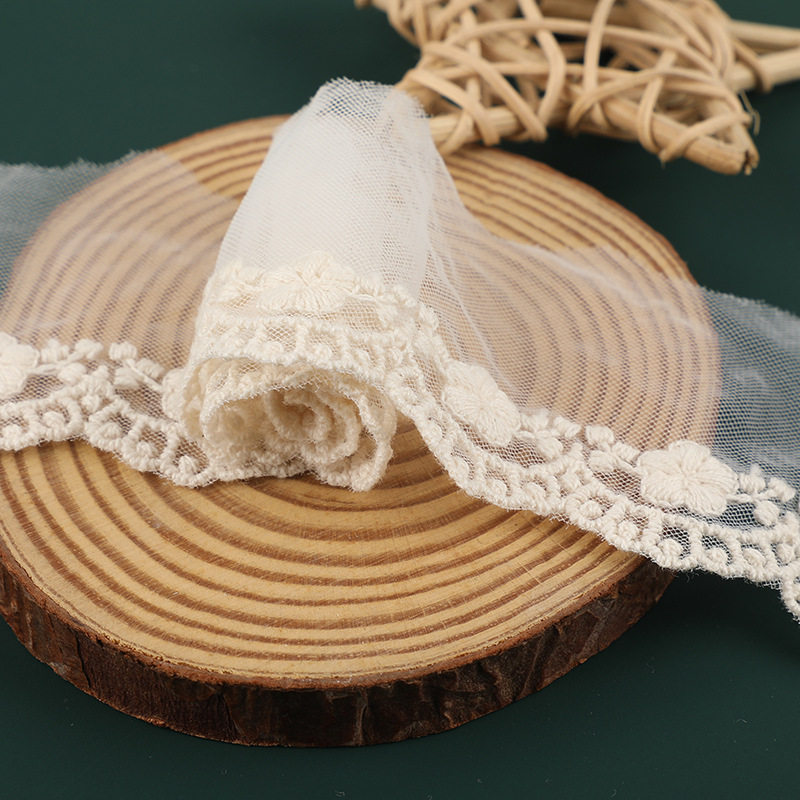 Cotton mesh lace embroidery mesh lace skirt collar water soluble lace accessories factory in stock