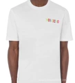 White chest colorful letters
