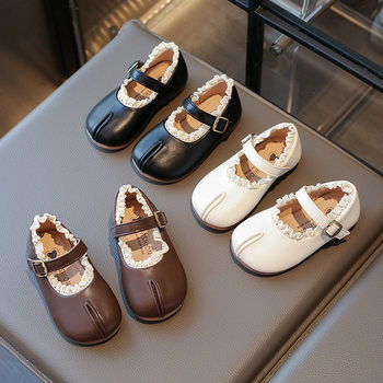 Girls Small Leather Shoes 2025 Spring New Children's Western Style All-match Princess Shoes Women's Soft Bottom Shallow Mouth Non-slip Single-layer Shoes