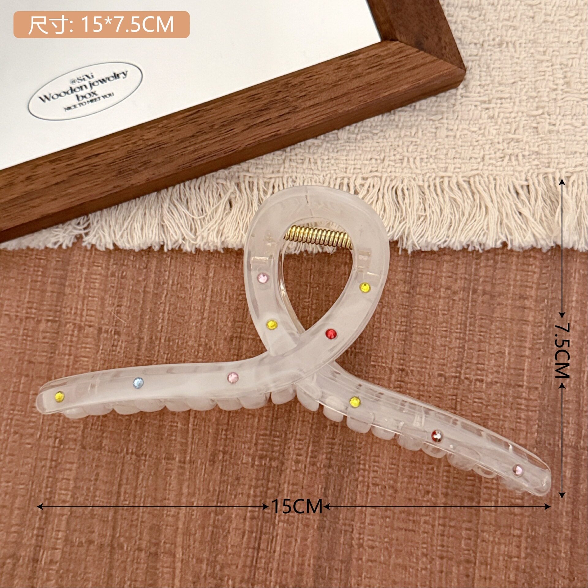 高颜值彩钻星星蝴蝶结抓夹少女后脑勺盘发夹百搭多鲨鱼夹发卡发饰