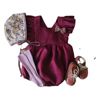 Cotton and Linen Romper Baby Carrier Onesie Ins Summer Baby Clothing Infant Jumpsuit Sleeveless
