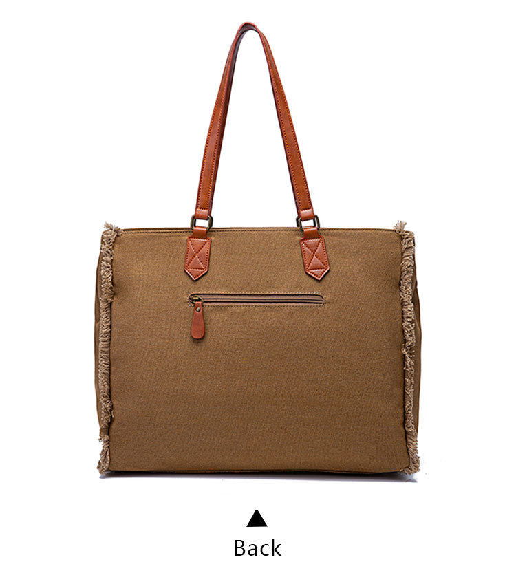 Túi Tote Nữ Vải Canvas Cotton Họa Tiết Bohemian Vintage Đeo Vai, Đeo Chéo, Xách Tay Màu Nâu, Xanh, Đỏ, Be chi tiết 27