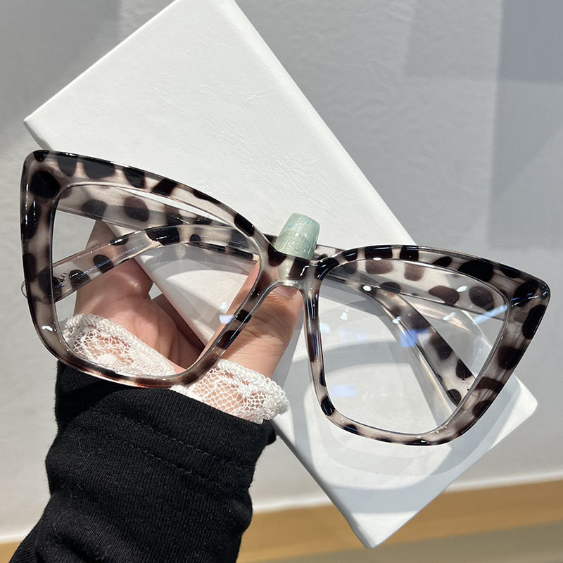 Fashion European and American Cross-Border Eyeglass Frames Cat-Eye Sunglasses Trendy Versatile Slimming High-End Sunglasses Large Frame Non-Prescription Glasses