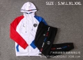 Long drawstring hood, jordan white sleeves, two-tone