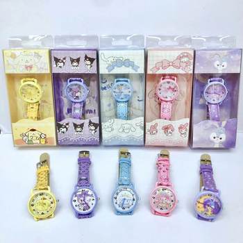 New Sanrio Watch Kuromi Dial Pu Alloy Cartoon Wristwatch Student Quartz Watch Gift