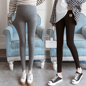 in stock Pregnant Women's Spring Dress Leggings Korean Style Outer Wear Fashion Trendy Pregnant Women's Pants Spring and Autumn Small Feet Belly-supporting Pants