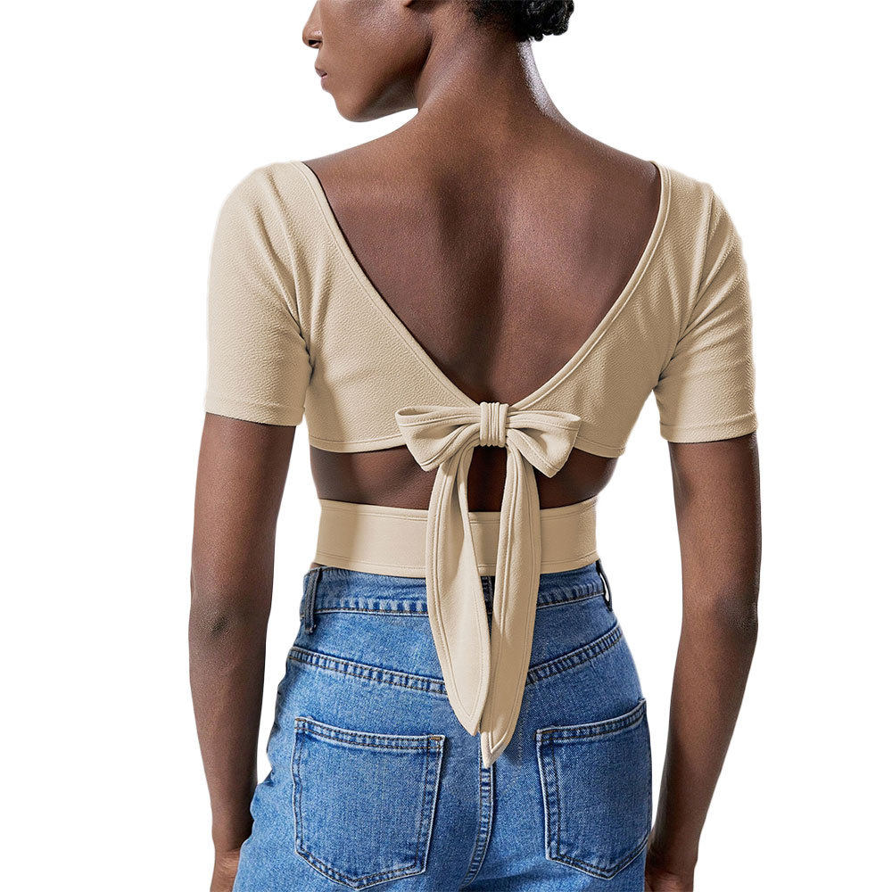 Casual Crop Top T Shirt Summer Style Short Sleeve Minimalist Design Trendy Look Wholesale Available