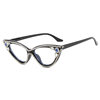 Kedun 2023 New Cat-Eye Rhinestone Flat Glasses for Prom and Party Decoration, European and American Trendy and Unique Eyewear