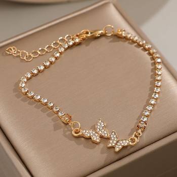 European and American Cross-border New Full Diamond Bracelet Light Luxury Niche Exquisite Diamond Butterfly Bracelet Internet Celebrity Same Style High Level Bracelet