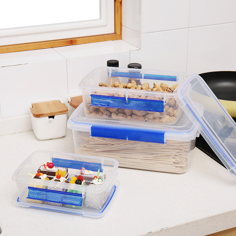 Fresh-keeping Box Transparent Plastic Box Rectangular Refrigerator Special Refrigerated Sealed Food Grade Storage Box Commercial with Lid