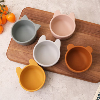 Cross-Border New Children's Tableware Silicone Bowl Baby Baby Food Bowl Snack Bowl Mother and Baby Supplies Factory Wholesale