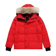 European and American Couple's Winter CG Big Goose Wool Collar Removable Hooded Parker Down Jacket Flat for Cross-border European Goods