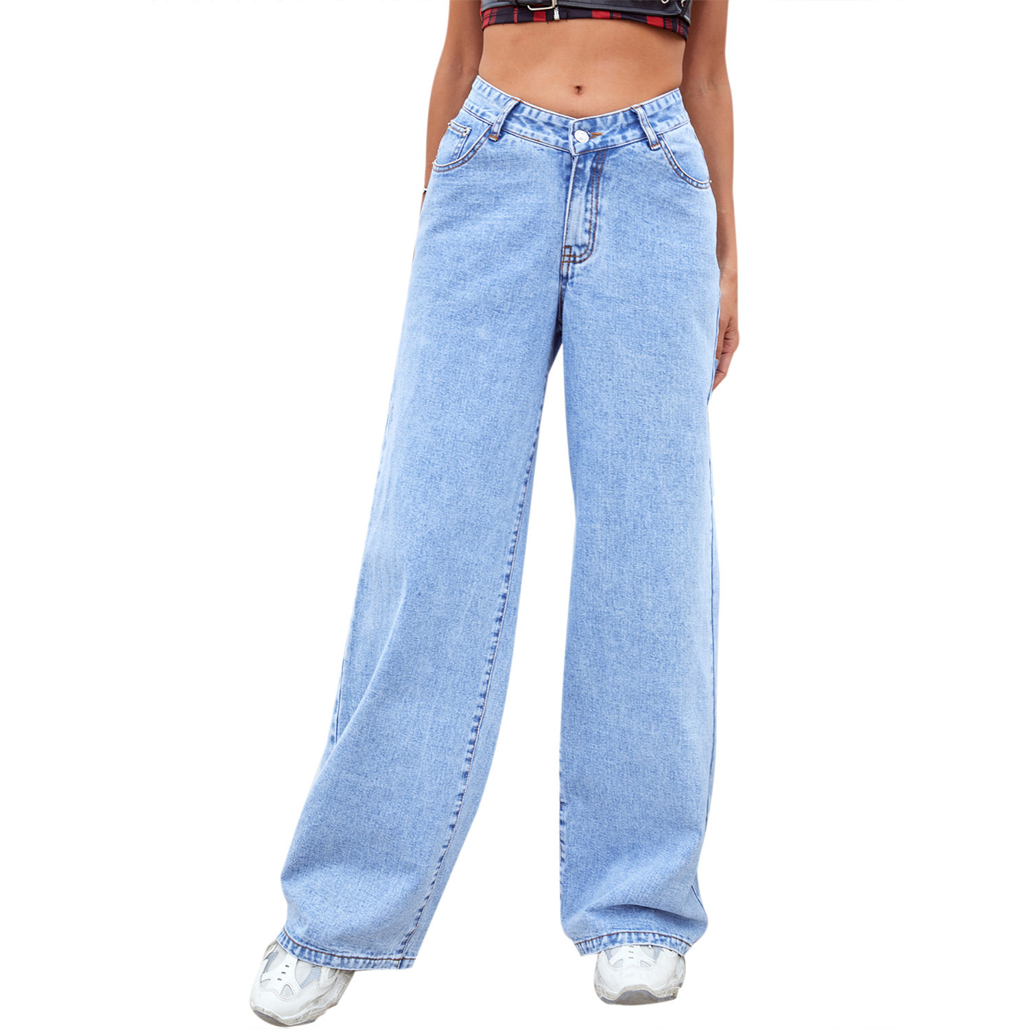 High Waisted Wide Leg Jeans for Women Fashionable Versatile Comfortable Casual Wear Ready to Ship