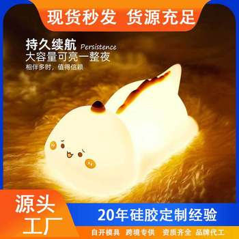 Little Dinosaur Pat Night Light Colorful Silicone Lamp Cross-Border Cartoon Sleeping Night Light USB Remote Control Colorful Night Light