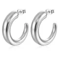 A pointy hollow earring steel color MS-261