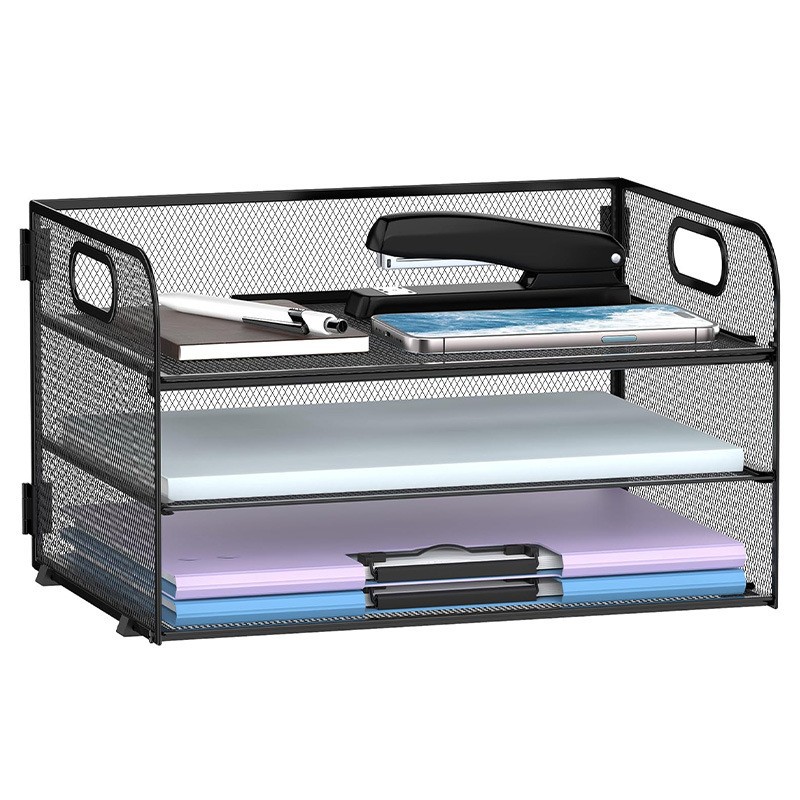 Factory Direct Sales Office Desk Storage Rack File Rack Living Room Bedroom Storage Storage Rack Iron File Storage Rack