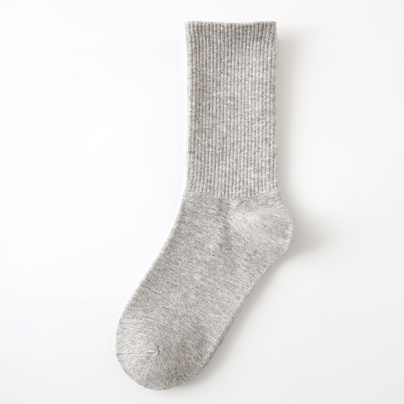 女士秋冬纯色袜糖果色中筒袜ins风彩色堆堆袜棉质街头运动袜