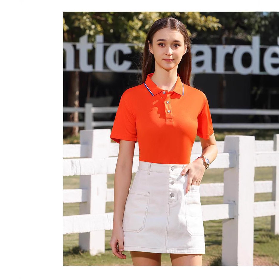印logo短袖POLO衫女团体服工装男女速干翻领运动衫可印可绣工作服