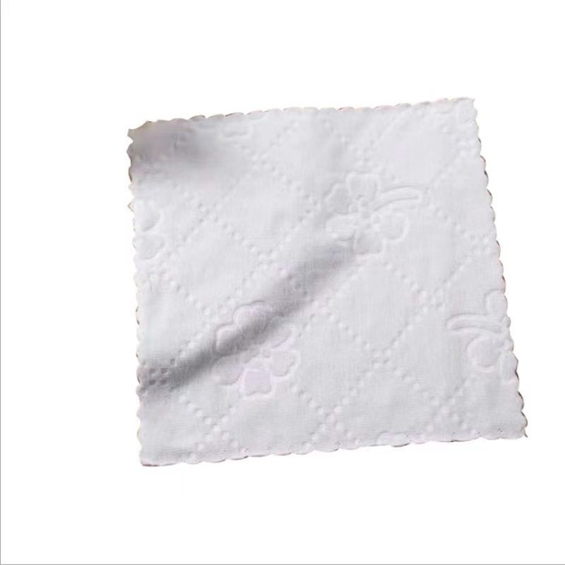 Fine fiber white square towel embossed small square towel White small square towel wet towel with napkin Hotel small white towel