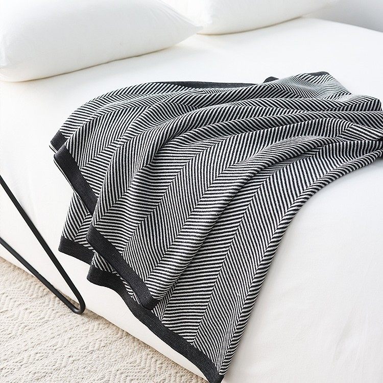 Nordic Simple Style Knitted Summer Nap Air-Conditioned Blanket Blanket Bedside Towel Blanket New Thread Blanket Sofa Blanket