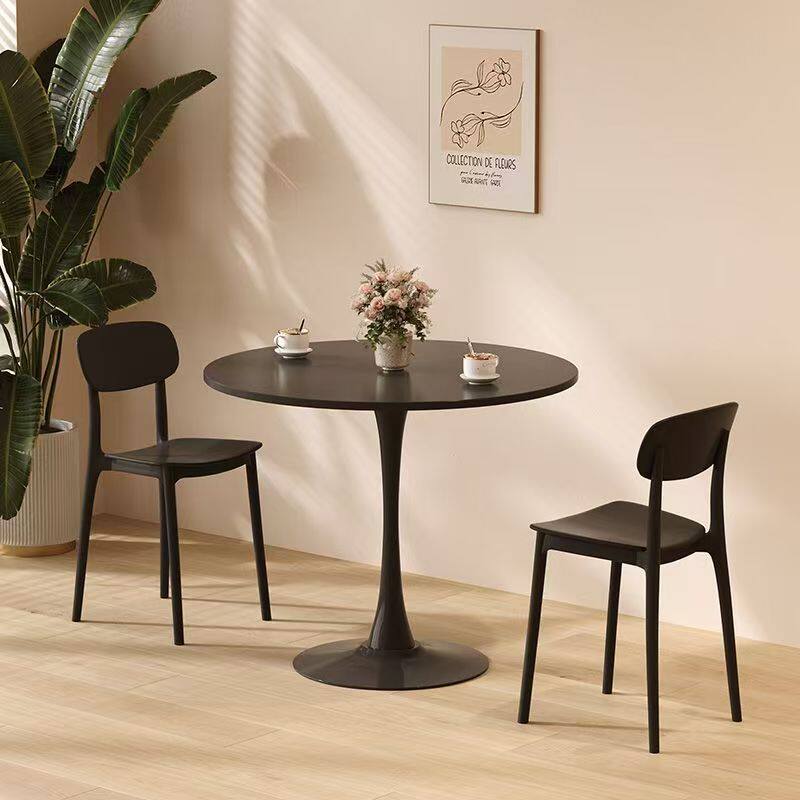 สีดำโต๊ะกลมขนาดเล็ก,โต๊ะรับประทานอาหารแบบเรียบง่าย,กาแฟชานม...