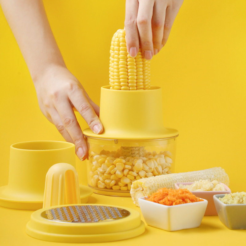 Hongjun Da Corn Thresher Household Multifunctional Corn Peeler Kitchen Grinder for Garlic and Radish Kitchen Gadget