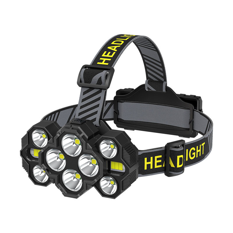 Cross-border new 10 core LED super bright headlight usb rechargeable COB bright headlight outdoor headlamp wholesale