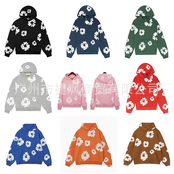 High Version Heavyweight Denim Tears Hoodie Foam Printed Kapok High Street American Sweatshirt
