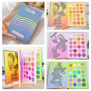 Yaningni Taobao Douyin Super Popular 72-Color Eye Shadow Book Pearlescent Matte Glitter Sequin Three-Layer Textbook Makeup Palette