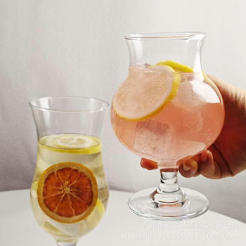 Trendy Restaurant High-Footed Glass Fruit Tea Cup Cold Drink Cup Beverage Cup Juice Cup Nordic Craft Beer Cup