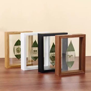 Qianhonggao Transparent Acrylic Leaf Carving Photo Frame Leaf Carving Photo for Boyfriend's Holiday Birthday Gift