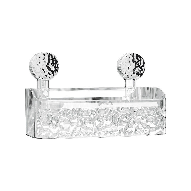 Glacier pattern suction cup storage rack discarded face towel storage box punch-free wall-mounted hanging basket bathroom washstand