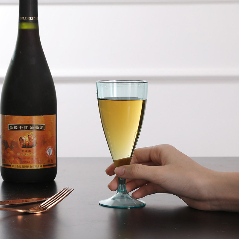 Plastic Champagne Glass Goblet Party Wine Glass Stackable Detachable Cocktail Glass Colorful Red Wine Glass Set