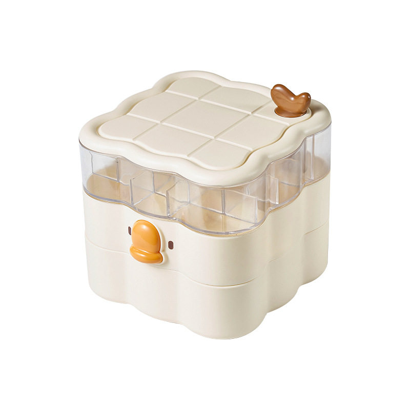 Rotating Jewelry Box Fine Hair Accessories Large Capacity Dustproof Box Ring Necklace Earrings Earrings Cute Storage Box