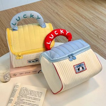 Cute House Cosmetic Bag Women's Large Capacity 2025 New Portable Travel Toiletries Satchel Partition Storage Bag