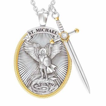 Cross-border Amazon Creative Jesus Necklace Shield Knight Vintage Pendant Men's Jewelry Wholesale Jewelry